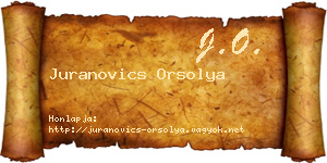 Juranovics Orsolya névjegykártya